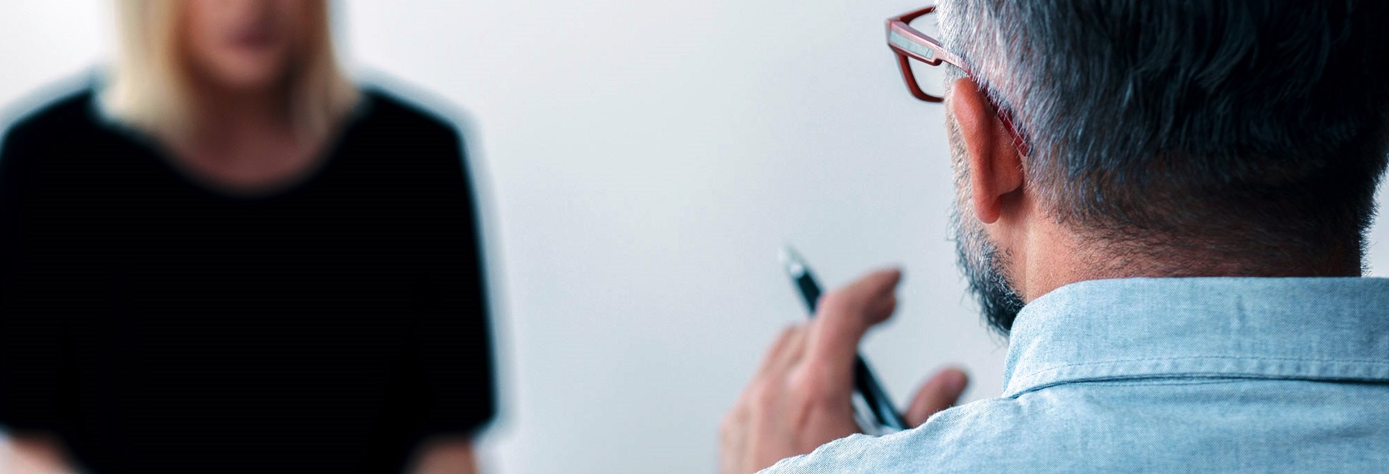 Assessment being administered to depressed patient